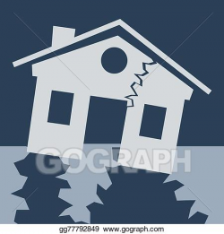 Vector Stock - House is damaged by an earthquake. symbol ...