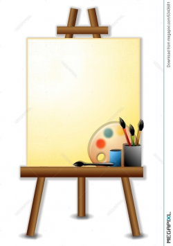 Painter's Canvas Easel Brushes Illustration 5343681 - Megapixl