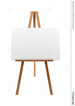Wooden Easel With Blank Canvas Isolated On White Stock Photo ...