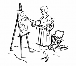 Art Artist Easel For Use Girl Lady Money Paint - Drawing Of ...