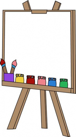 Blank paint easel clip art image an art easel with a blank ...