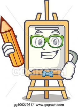 Vector Illustration - Student easel character cartoon style ...