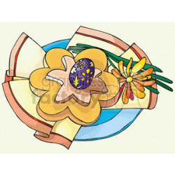 Easter Dinner Plate and Napkin clipart. Royalty-free clipart # 144309