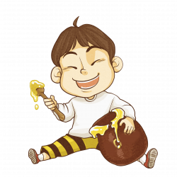 Honey Food Drawing Eating - Little boy happy to eat honey 1869*1869 ...