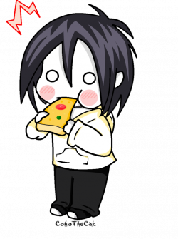 Jeff eating a pizza by CokoTheCat on DeviantArt
