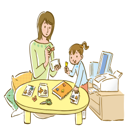 Housewife Daughter Clip art - Home food they eat and daughter Women ...