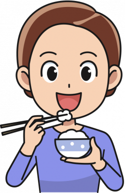Clipart - Man Eating Rice