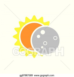 Vector Illustration - Total solar eclipse icon on august 8 ...