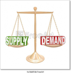 Free art print of Supply and Demand Balance Scale Economics Principles Law