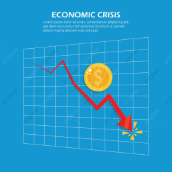 Crisis Of Economic Concept With Red Arrow Decrease Or Drop ...