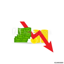 Money loss vector illustration, concept of financial crisis ...