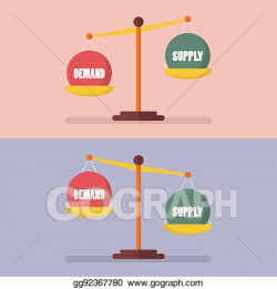 EPS Vector - Demand and supply balance on the scale. Stock ...