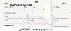 EPS Illustration - Economy class ticket for airplane. Vector ...