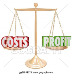 Stock Illustrations - Costs vs profit gold balance weighing ...