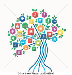 Eps Vectors Of Education E Learning Technology Concept Tree ...