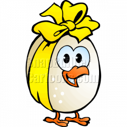 Chicken Egg Wearing Yellow Ribbon