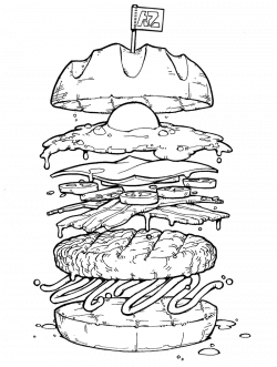 Pin by Addam North on Tattoo Food | Pinterest | Egg burger, Drawing ...