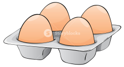 illustration of four eggs in a egg tray Royalty-Free Stock ...
