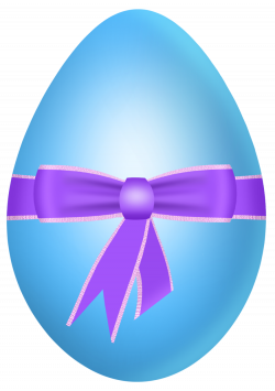 Easter Blue Egg with Purple Bow PNG Clipart Picture | Gallery ...