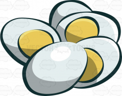 Slices of hard boiled egg #cartoon #clipart #vector ...