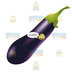Beautiful Purple Eggplant With Green Stem