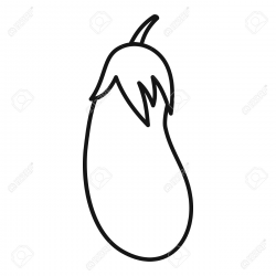 Eggplant icon, outline style » Clipart Station