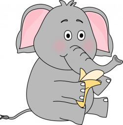 Cute Elephant Clip Art | Elephant Eating a Banana Clip Art ...