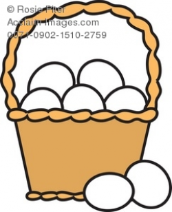 Clipart Illustration of a Basket of Eggs