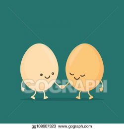 Vector Art - Funny smiled eggs. simple egg icon. EPS clipart ...