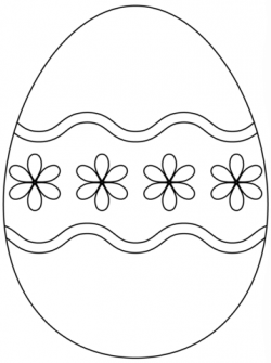 Easter Egg with Simple Flower Pattern coloring page | Free ...