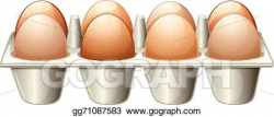 Vector Illustration - A tray with eggs. EPS Clipart ...