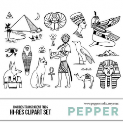 Ancient Egypt Doodle Clipart - History, Pyramids, School ...