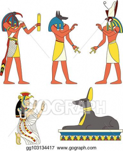 Vector Clipart - Set of ancient egyptian gods images. Vector ...