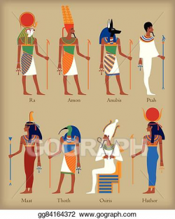 EPS Vector - Egyptian gods icons. Stock Clipart Illustration ...