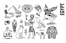 Ancient Egypt Doodle Clipart by Pepper on @creativemarket ...