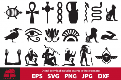 Egyptian symbols clipart bundle - SVG, EPS, JPG, PNG, DXF