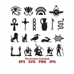 Egyptian Symbols Egypt hieroglyph cross snake bird ...