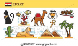 Clip Art Vector - Egypt travel destination poster with ...