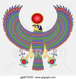 EPS Illustration - Egyptian falcon pectoral. Vector Clipart ...