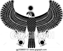 Vector Stock - Black and white ancient egyptian symbol of ...