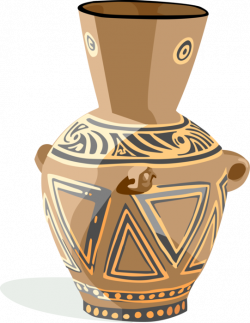 Egyptian Pottery Vase - Vector Image