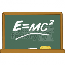 12827 RF Clipart Illustration Green Chalk Board With Einstein Formula E=mc2  clipart. Royalty-free clipart # 385161