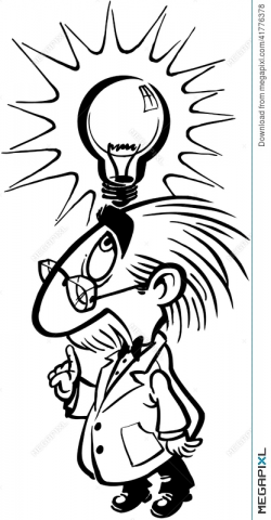 Einstein Smart Scientist Cartoon Vector Clipart Illustration ...