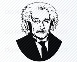 Albert Einstein Face SVG Files For Cricut - Einstein Head Silhouette Clip  Art Mans Head SVG - Eps, Png, dxf ClipArt Genius Mathmatics svg