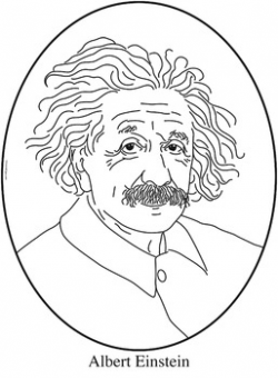 Albert Einstein Clip Art, Coloring Page, or Mini-Poster