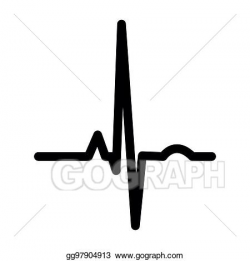Vector Art - Heart rhythm ekg black color icon. EPS clipart ...