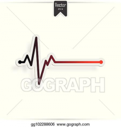 Vector Illustration - Heart beat line, ekg death. EPS ...