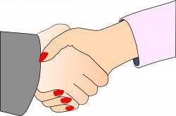 Clipart - Handshake with Black Outline (white man and woman)