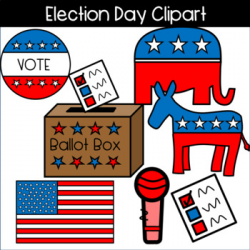 Election Day Clipart! Ballot, Voting Sticker, Donkey, Elephant