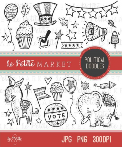 Cute Politics Clip Art Set, Political Doodle Clip Art, SVG ...
